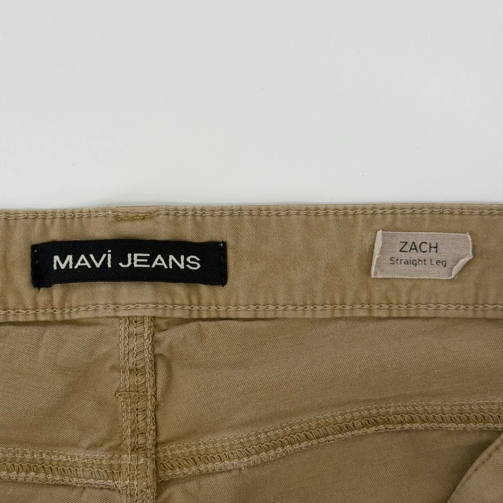Mavi Zach Straight Leg Pants Mens 35x32 Tan Khaki Cotton Stretch Twill Chino